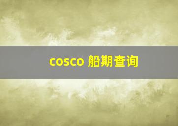 cosco 船期查询